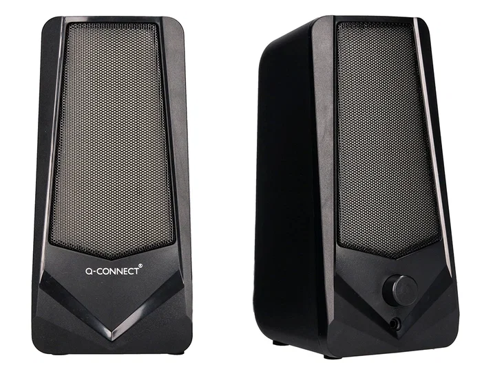 Q-connect Altavoces Bluetooth con Iluminación RGB 2x3W Control de Volumen Color Negro para PC y Consola