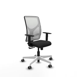 PIQUERAS Y CRESPO Silla de oficina Motilla con mecanismo Sincro, Negro y Blanco