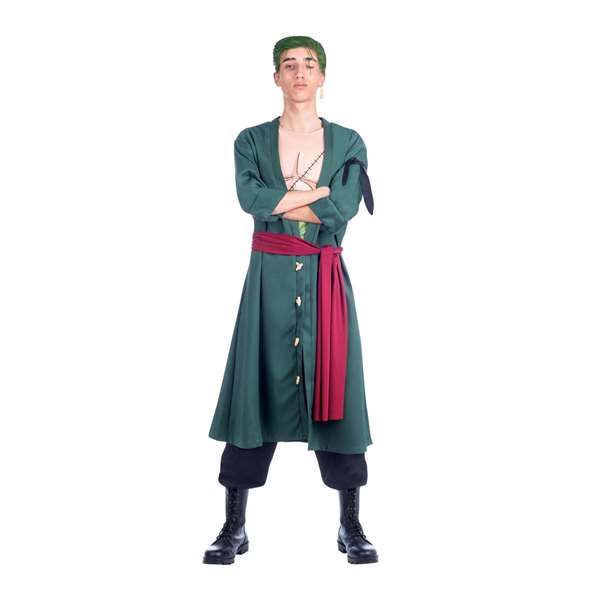 My Other Me Disfraz Roronoa Zoro Crema Pelo, Pendientes, Chaqueta, Pañuelo, Fajín y Pantalón Talla L