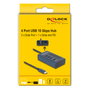 DeLOCK Hub USB 64189 con 4 puertos USB Type-C de 10 Gbps y PD de 20W - Azul