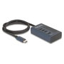 DeLOCK Hub USB 64189 con 4 puertos USB Type-C de 10 Gbps y PD de 20W - Azul