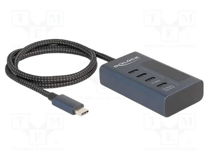 DeLOCK Hub USB 64189 con 4 puertos USB Type-C de 10 Gbps y PD de 20W - Azul DeLOCK Hub USB 64189 con 4 puertos USB Type-C de 10 Gbps y PD de 20W - Azul