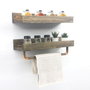 Hanah Home Aa117 Estantería de Pared Hecha a Mano, Madera de Abeto, Color Nogal, 50x15x15 cm