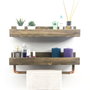 Hanah Home Aa117 Estantería de Pared Hecha a Mano, Madera de Abeto, Color Nogal, 50x15x15 cm