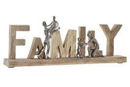 DKD Home Decor Decoración Mango Aluminio 55x7,5x21 Family Natural