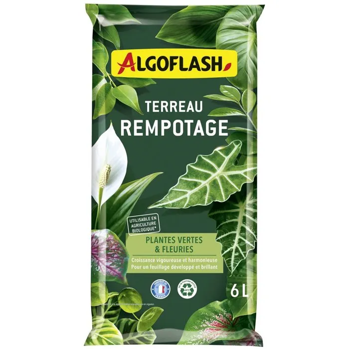 Algoflash Sustrato para macetas, para trasplante, plantas verdes y con flores, 6 litros - ALG1733339626924 Algoflash Sustrato para macetas, para trasplante, plantas verdes y con flores, 6 litros - ALG1733339626924