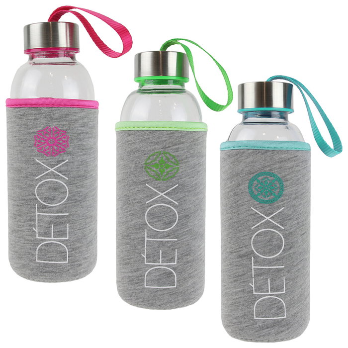 Cook Concept Botella de Cristal con Funda de Neopreno 400 ml Surtida