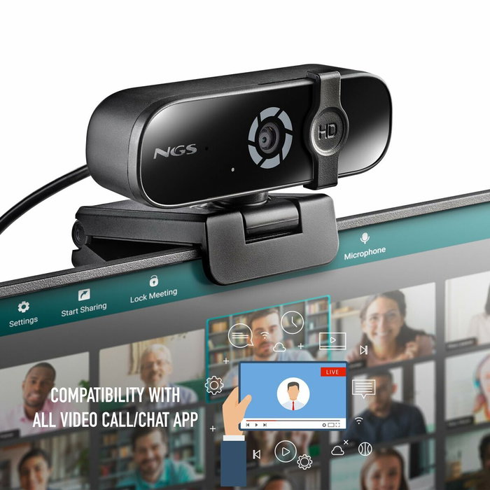 NGS XpressCam 2000 Webcam 2K 2560x1440 Negro