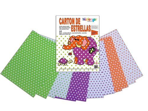 NIEFENVER Cartulina Scrapbooking Estrella Neón 24x32cm 300gr Pack de 12 NIEFENVER Cartulina Scrapbooking Estrella Neón 24x32cm 300gr Pack de 12