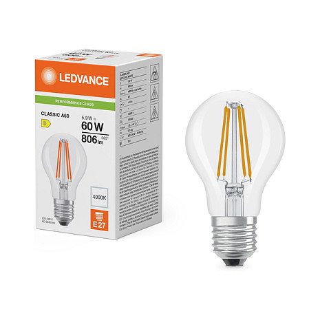 OSRAM LED Classic A 60 Filament P 5.9W E27 Transparente OSRAM LED Classic A 60 Filament P 5.9W E27 Transparente