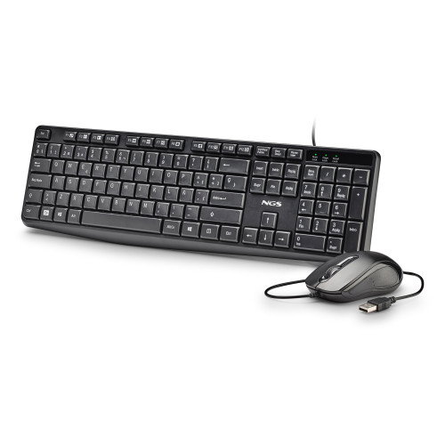 NGS Cocoa KIT V2 Teclado y Ratón Negro