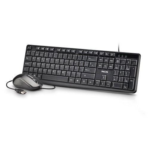NGS Cocoa KIT V2 Teclado y Ratón Negro