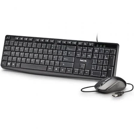 NGS Cocoa Kit V2 (COCOAKITV2SPANISH) - Teclado y Ratón con Cable, Kit Multimedia con Teclas de Acceso Directo y Ratón Óptico 1000 DPI NGS Cocoa Kit V2 (COCOAKITV2SPANISH) - Teclado y Ratón con Cable, Kit Multimedia con Teclas de Acceso Directo y Ratón Óptico 1000 DPI