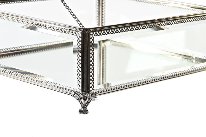 DKD Home Decor Joyero Tradicional Plateado Transparente Cristal Metal 21 x 10 x 25 cm DKD Home Decor Joyero Tradicional Plateado Transparente Cristal Metal 21 x 10 x 25 cm