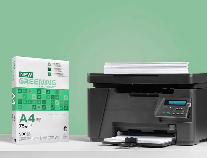 Greening copy Papel Fotocopiadora DIN A4 75 Gramos, Paquete 500 Hojas, Multifuncion Blanco