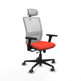 PIQUERAS Y CRESPO Silla de oficina Haches con mecanismo Sincro/Traslack, Naranja oscuro y Blanco