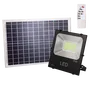Proyector Solar LED 100W 10000 Lúmenes 6000K con Panel Solar, Batería de Litio, Sensor de Luz y Mando a Distancia, Autonomía 10h, Kit Iluminación Exterior Automática