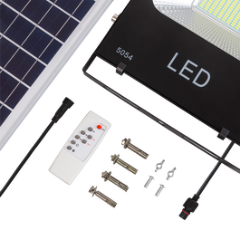 Proyector LED Solar 100W 10.000Lm 6000K con Sensor y Control Remoto, Blanco Frío