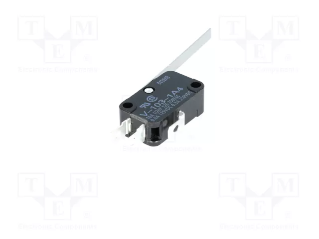 Aratas (Formerly Omron Components) Microconmutador SNAP ACTION SPDT con palanca V-103-1A4 Aratas (Formerly Omron Components) Microconmutador SNAP ACTION SPDT con palanca V-103-1A4