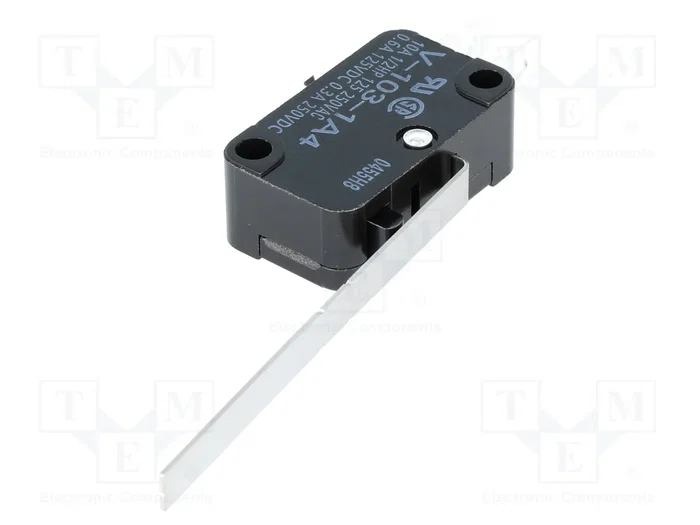 Aratas (Formerly Omron Components) Microconmutador SNAP ACTION SPDT con palanca V-103-1A4 Aratas (Formerly Omron Components) Microconmutador SNAP ACTION SPDT con palanca V-103-1A4