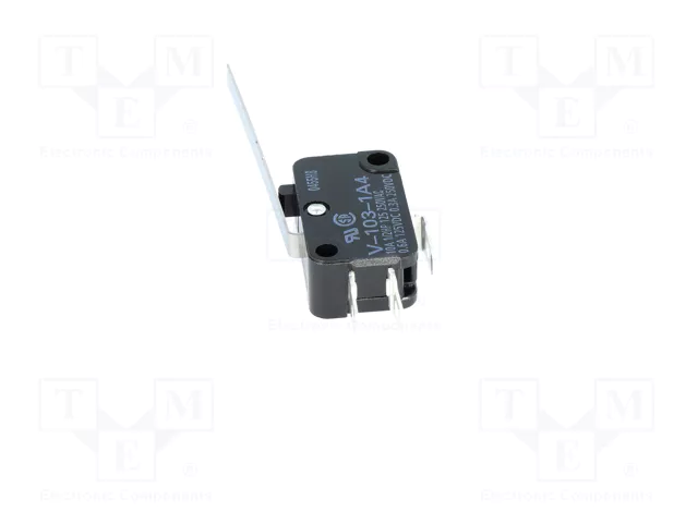 Aratas (Formerly Omron Components) Microconmutador SNAP ACTION SPDT con palanca V-103-1A4 Aratas (Formerly Omron Components) Microconmutador SNAP ACTION SPDT con palanca V-103-1A4