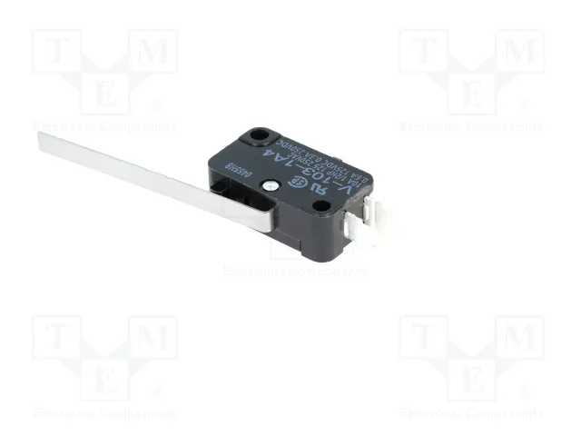Aratas (Formerly Omron Components) Microconmutador SNAP ACTION SPDT con palanca V-103-1A4 Aratas (Formerly Omron Components) Microconmutador SNAP ACTION SPDT con palanca V-103-1A4