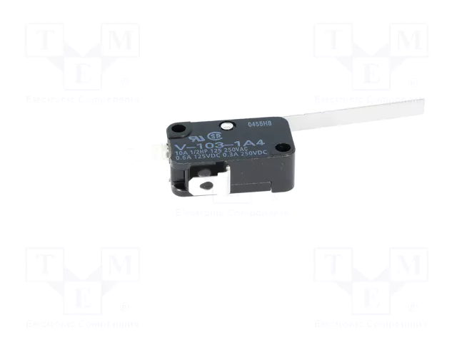 Aratas (Formerly Omron Components) Microconmutador SNAP ACTION SPDT con palanca V-103-1A4 Aratas (Formerly Omron Components) Microconmutador SNAP ACTION SPDT con palanca V-103-1A4