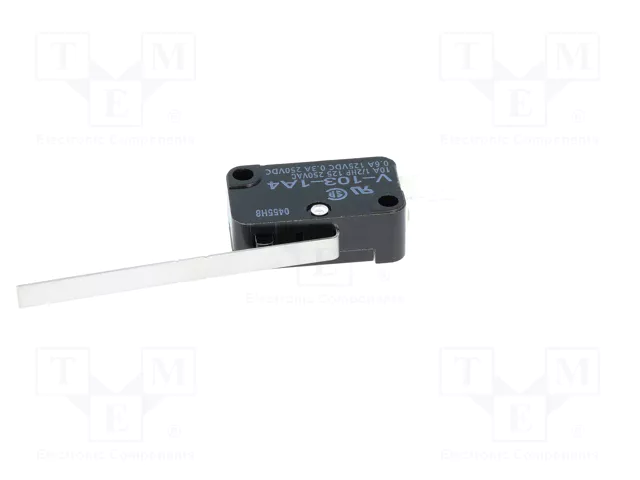 Aratas (Formerly Omron Components) Microconmutador SNAP ACTION SPDT con palanca V-103-1A4 Aratas (Formerly Omron Components) Microconmutador SNAP ACTION SPDT con palanca V-103-1A4