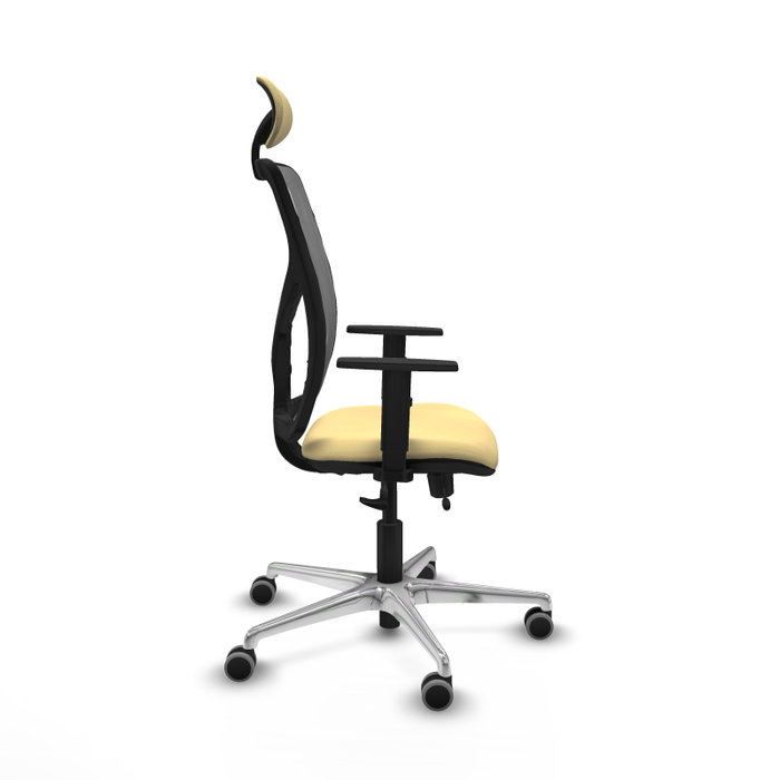 PIQUERAS Y CRESPO Silla de oficina Motilla con mecanismo Sincro/Traslack, Crema y Gris