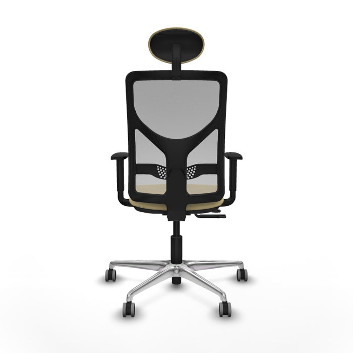 PIQUERAS Y CRESPO Silla de oficina Motilla con mecanismo Sincro/Traslack, Crema y Gris