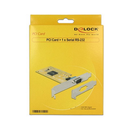 DeLOCK Tarjeta PCI Serial RS-232 1 Puerto, Modelo 89592, para PC, Compatible con Windows 10/8.1/7, Interfaz PCI 3.0