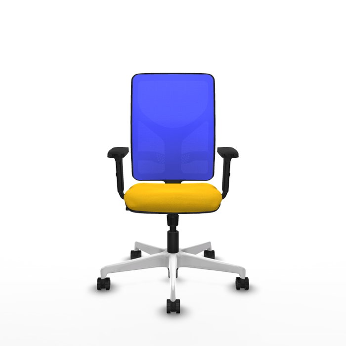 PIQUERAS Y CRESPO Silla de oficina Motilla con mecanismo Sincro, Amarillo y Azul