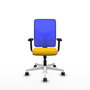 PIQUERAS Y CRESPO Silla de oficina Motilla con mecanismo Sincro, Amarillo y Azul