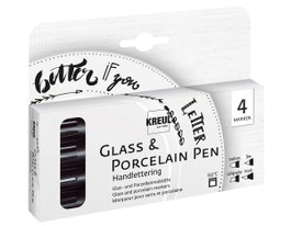 Kreul Set de 4 rotuladores GLASS&PORCELAIN para vidrio y porcelana