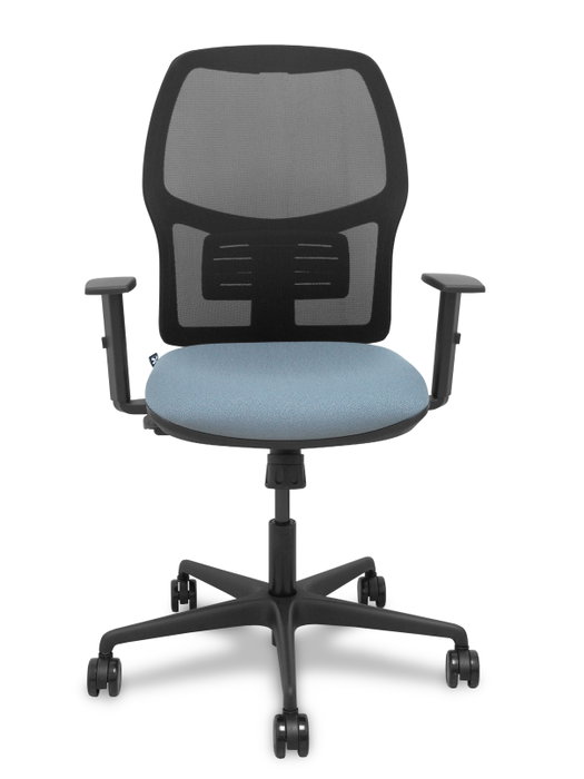 PIQUERAS Y CRESPO Silla Alfera con mecanismo sincro, respaldo malla negra y asiento gris