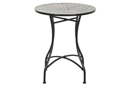 DKD Home Decor Mesa Terraza y Jardín Multicolor Negro Metal Cerámica 60x60x72 cm