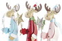 DKD Home Decor Figura Navidad Fantasía Reno 7 x 24 x 5 cm Rojo Azul Rosa Metal (6 Unidades)