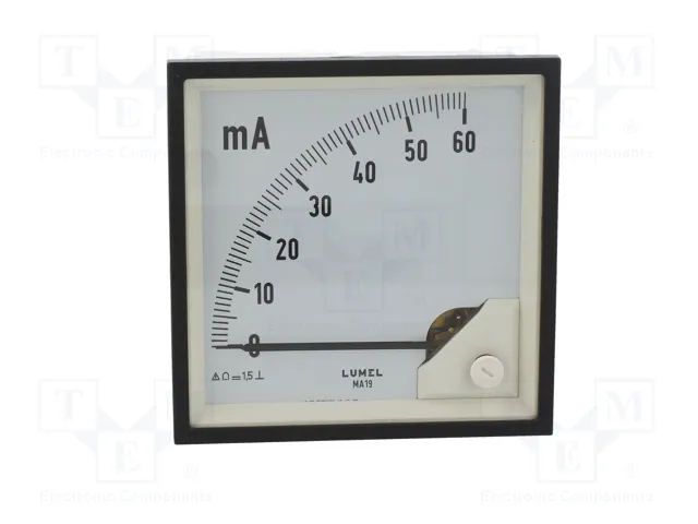 LUMEL Amperímetro para panel MA19 0÷60mA DC LUMEL Amperímetro para panel MA19 0÷60mA DC