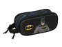 Safta Bolso Escolar Portatodo Doble, Colección Batman 3D, Estuche con Dos Cremalleras, 80x210x60 mm