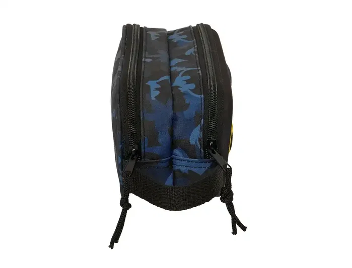 Safta Bolso Escolar Portatodo Doble, Colección Batman 3D, Estuche con Dos Cremalleras, 80x210x60 mm