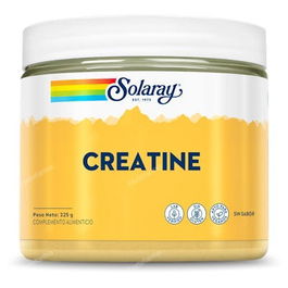 SOLARAY Creatina Monohidrato en Polvo 225 Gr - Mejora Rendimiento Físico y Recuperación Muscular, Sin Gluten, Apta Veganos