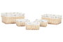 DKD Home Decor Cesta Ropa Shabby Mimbre Algodón Natural Set de 5 Piezas 38 x 22 x 48 cm
