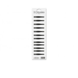Tres Claveles Pinza de Depilar Sesgada Negra 8 cm (Pack de 12 unidades)