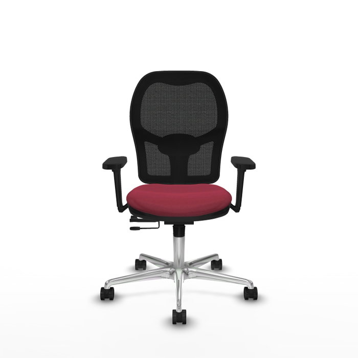 PIQUERAS Y CRESPO Silla de oficina Jorquera con mecanismo Sincro/Traslack, Granate y Negro