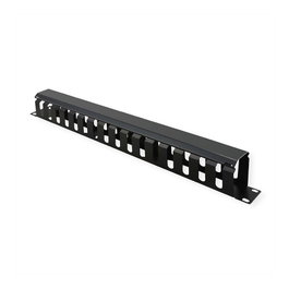 VALUE Placa frontal de 19 pulgadas 1 HE con canal de paso 40x40 mm negro, 48,26 cm