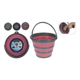 Ultraclean Cubo Plegable 10 Litros, PP Brillante, Colores Surtidos (Rosa, Verde, Azul), con Asa, Ø 32 cm