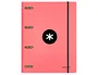 Antartik Carpeta con recambio A4, cuadro 5mm, forrada, 4 anillas 25mm redondas, color coral, 100 hojas 100g
