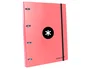 Antartik Carpeta con recambio A4, cuadro 5mm, forrada, 4 anillas 25mm redondas, color coral, 100 hojas 100g
