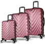 Zoozie Bags 6609 Juego de Maletas de 3 Piezas Oro Rosa, ABS, 4 Ruedas Multidireccionales, Cierre con Cremallera Codificada, Duradero y Elegante para Viajes