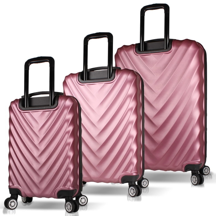 Zoozie Bags 6609 Juego de Maletas de 3 Piezas Oro Rosa, ABS, 4 Ruedas Multidireccionales, Cierre con Cremallera Codificada, Duradero y Elegante para Viajes Zoozie Bags 6609 Juego de Maletas de 3 Piezas Oro Rosa, ABS, 4 Ruedas Multidireccionales, Cierre con Cremallera Codificada, Duradero y Elegante para Viajes